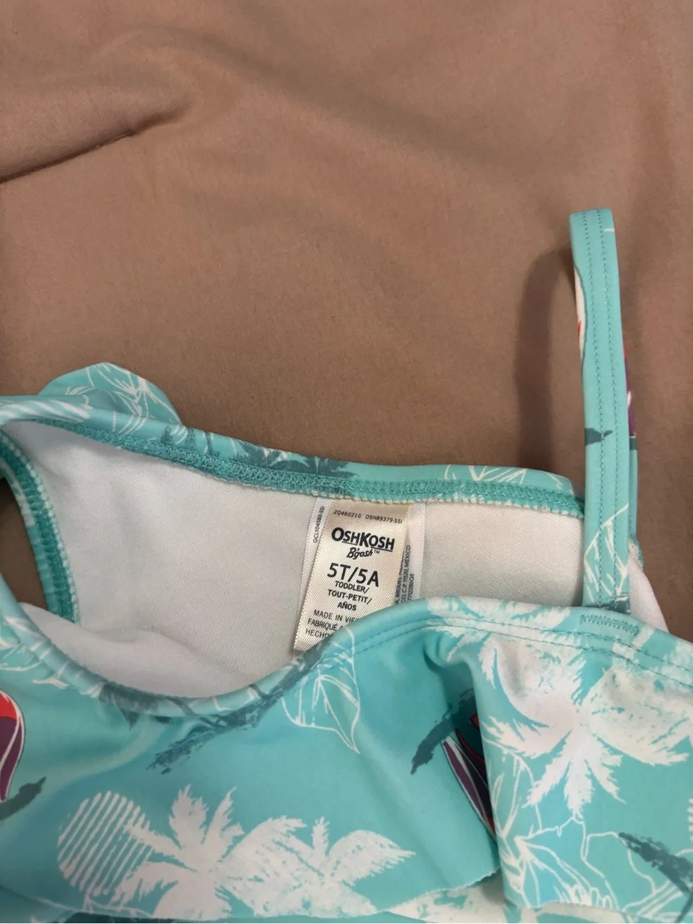 OshKosh B'gosh Tropical One-Shoulder Ruffle Swimsuit | Girls 5T